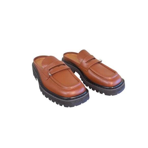 Marni NIB Piercing 2.0 Chunky Sabot Loafers in Cognac Size 40 - Picture 8 of 13